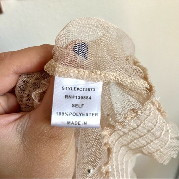 Buckle / A. Peach Nude Pearl Mesh Top Blouse - Picture 6 of 7